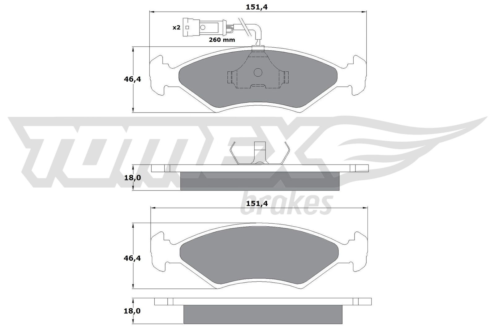Sada brzdových platničiek kotúčovej brzdy TOMEX Brakes